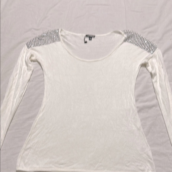 EXPRESS EMBELLISHED Rhinestone Shoulder Women’s Sweater Sz Medium NWOT - Picture 1 of 6